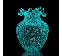 Radefasun Wave Mouth Vases Luminous Handmade Glass Flower Vase Desktop Ornaments Propagation Station Plant Holder for Home Wedding Decor (M, Wave)