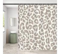 RADEMA Leopard Print Shower Curtain Anti Mould Shower Curtain Fashion Lady 3D Waterproof Shower Curtains 120x200 cm Suitable for Bathroom Baths with 8 Plastic Hooks
