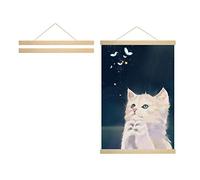 Radezon Magnetic Poster Frame Hangers, Wooden Poster Hangers, Light Wood Frame, Magnet Picture Hanging for 16x24 16 x 24 inch Canvas (16"/ 40cm, White)