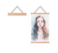 Radezon Magnetic Poster Frame Hangers, Wooden Poster Hangers, Light Wood Frame, Magnet Picture Hanging for 16x24 16 x 24 inch Canvas (16"/ 40cm, Teak)