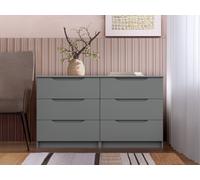 Radfield 3+3 Drawer Chest Of Drawers 6 Drawers Dust Grey Gloss