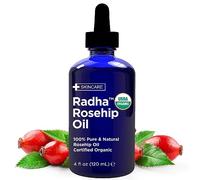 Radha Beauty - Rosehip Oil USDA Certified Organic 120mL with Natural Moisturising for Face, Hair, Skin & Nails, Wrinkles, Dry Spots