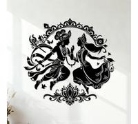 Radha Krishna Eternal Bond captu in Art Vinyl Wall Decals 67.2x69.8cm Art Decoration Black