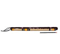 Radhe Flutes | A Sharp Left Handed Base Bansuri | Black & Orange| Tuned With Tanpura A=440Hz | PVC Flute + Velvet Cover + Hindi & English Flute Lessons