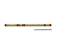 Radhe Flutes | A Sharp Left-Handed Base Bansuri | Durable PVC Fiber Flute | Black & Orange Threads | Tuned With Tanpura A=440Hz | Includes Hindi & English Flute Lessons