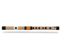 Radhe Flutes | B Natural Left Handed Middle Bansuri | Black & Orange| Tuned With Tanpura A=440Hz | PVC Flute + Hindi & English Flute Lessons