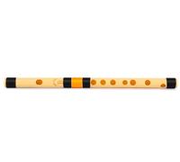 Radhe Flutes | B Natural Right Handed Middle Bansuri | Black & Orange| Tuned With Tanpura A=440Hz | Without Lip-Plate | PVC Flute + Hindi & English Flute Lessons