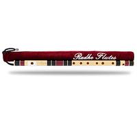 Radhe Flutes C Natural Right Handed Middle Bansuri Black and Maroon Tuned with Tanpura A = 440Hz PVC Flute + Velvet Cover + Hindi and English Flute Lessons