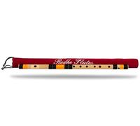 Radhe Flutes | C Sharp Right Handed Middle Bansuri | Black & Orange | Tuned With Tanpura A=440Hz | PVC Flute + Velvet Cover + Hindi & English Flute Lessons