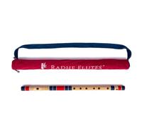 Radhe Flutes | C Sharp Right Handed Middle Bansuri | Tuned With Tanpura A=440Hz | PVC Flute + Velvet Cover + Hindi & English Flute Lessons | PERENT (Dark Blue & Red)