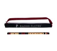 Radhe Flutes | C Sharp Right Handed Middle Bansuri | Tuned With Tanpura A=440Hz | PVC Flute + Velvet Cover + Hindi & English Flute Lessons | PERENT (Black & Maroon)