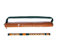 Radhe Flutes | C Sharp Right Handed Middle Bansuri | Tuned With Tanpura A=440Hz | PVC Flute + Velvet Cover + Hindi & English Flute Lessons | PERENT (Dark Green & Orange)