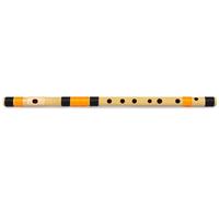 Radhe Flutes | D Sharp Left Handed Middle Bansuri | Black & Orange | Tuned With Tanpura A=440Hz | PVC Flute + Hindi & English Flute Lessons