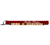 Radhe Flutes | F Natural Left Handed Middle Bansuri | Black & Orange | Tuned With Tanpura A=440Hz | PVC Flute + Velvet Cover + Hindi & English Flute Lessons