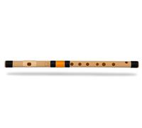 Radhe Flutes | F Sharp Left Handed Middle Bansuri | Black & Orange | Tuned With Tanpura A=440Hz | PVC Flute + Hindi & English Flute Lessons