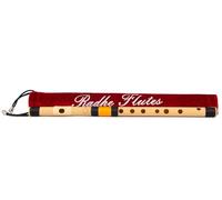 Radhe Flutes | F Sharp Left Handed Middle Bansuri | Black & Orange | Tuned With Tanpura A=440Hz | PVC Flute + Velvet Cover + Hindi & English Flute Lessons