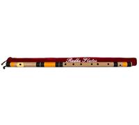 Radhe Flutes | F Sharp Right Handed Base Bansuri | Black & Orange| Tuned With Tanpura A=440Hz | PVC Flute + Velvet Cover + Hindi & English Flute Lessons