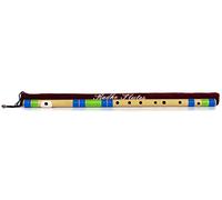 Radhe Flutes | G Natural Base Right Handed Bansuri | With Velvet Cover | Tanpura A=440 | PVC Fiber| Blue & Green