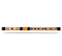 Radhe Flutes | G Natural Left Handed Middle Bansuri | Black & Orange | Tuned With Tanpura A=440Hz | PVC Flute + Hindi & English Flute Lessons