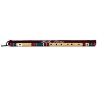 Radhe Flutes | G Natural Right Handed Base Bansuri | Maroon & Dark Green | Tuned With Tanpura A=440Hz | PVC Flute + Assorted Colours for Velvet Cover + Hindi & English Flute Lessons