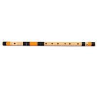 Radhe Flutes | G Sharp Right Handed Base Bansuri | Black & Orange| Tuned With Tanpura A=440Hz | PVC Flute + Hindi & English Flute Lessons