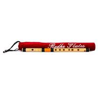 Radhe Flutes | G Sharp Right Handed Middle Bansuri | Black & Orange| Tuned With Tanpura A=440Hz | PVC Flute + Velvet Cover + Hindi & English Flute Lessons