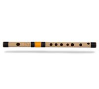 Radhe Flutes | PVC Fiber Bansuri | Left Handed A Sharp With Velvet Cover | Without Lip-plate | Higher Octave | Tuned With Tanpura A=440Hz (Beige Flute With Black & Orange)