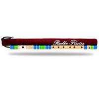 Radhe Flutes | Right Handed C Natural With Velvet Cover | Tuned With Tanpura A=440Hz | PVC Fiber | Blue & Light Green