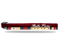 Radhe Flutes | Right Handed C Natural With Velvet Cover | Tuned With Tanpura A=440Hz | PVC Fiber | Dark Blue & Red