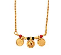 radhna Indian Bollywood Traditional Mangalsutra with rope chain (LONG) 30" length golden vati tanmaniya one gram gold, Alexandrite