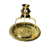 radhna Indian Traditional Brass Pooja Plate Thali with Shivling Stand and Abhishek Lota Kalash Brass Small Puja Item Fastest delivery by Enterprises