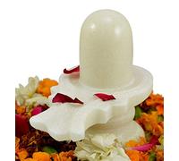 Radhna Indian Traditional Handicraft 3.3-inch White Marble Shivling | Puja Item