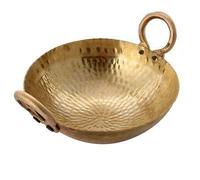 radhna Indian Traditional Kitchen Utensil Brass Kadai Karahi Cooking Kadai Pots & Pan Cooking Woks Capacity 3 Litre - Fastest Delivery with DHL