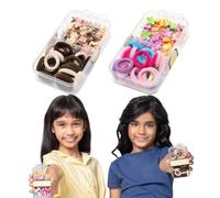 Radhu & Kabby Children's Hair Accessories, Assorted Hair Bands and Flower Claw Clips in a Box, Ideal for Daily Styling, Travel-friendly Hair Accessories Set | Multi-Coloured | Set of 2