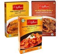Radhuni Variety Muti-Packs: Chicken, Meat & Fish Mix 3 x Multi-Packs: Butter Chicken 45gm, Mejbani Beef Masala 68gm & Fish Curry Masala 100gm from Square Foods Bangladesh