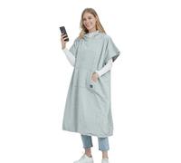 Radia Smart® EMF Adult Hooded Poncho GREY - Radiation Blanket, Wearable Faraday Blanket, RF Shielding, WiFi Blocker, Protection Clothing Oversized, Grey, Large