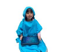 Radia Smart® EMF Protection Children Hooded Poncho - Radiation Blanket, Wearable Faraday Blanket, RF Shielding, WiFi Blocker, Protection Clothing Blue, Blue, Large