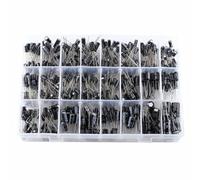 Radial Electrolytic Capacitor Assortment Kit 500pc 24 Values 0.1uF-1000uF 10V-50V for Electronics DIY Projects with Aluminum Capacitors Stored in Plastic Box