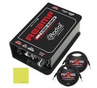 Radial Engineering Reamp JCR Studio Reamper Circuit Bundle w/ 2-Pack Pig Hog "Black Woven" Instrument Cable and Liquid Audio Polishing Cloth