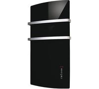 Radialight DEVA, Glass Fronted Bathroom Heater with Towel Rail White/Black/Mirror, Black