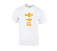 RADIANCE Big Fish Little Fish Cardboard Box Unisex Printed T-Shirt White