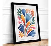 Radiance Botanical Framed Wall Art Print A3 Black