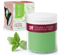 Radiance by Mist Vitamin C Shower Filter Replacement Cartridge + Shower Steamers Aromatherapy - K Beauty Skin & Hair Enhancement, Universal Water Filter Replacement for AquaBliss - Peppermint