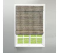 Radiance Cordless Bamboo Blinds - Flatstick Bamboo Roman Shades for Interior Windows - Roll Up Woven Shades with Valance - Inside & Outside Mount Roman Window Shades - Driftwood - 31" W x 64" L