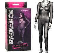 Radiance Crotchless Full Body Suit - Queen - Black