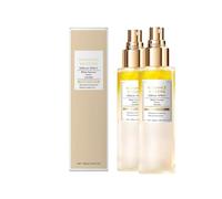 Radiance Essence Mist, a facial moisturizing mist infused with potent essences, instantly radiates radiance and soothes skin. Vegan skincare, all-in-one, refreshing daily skincare.