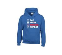 RADIANCE Inspired Eat Sleep Rob-lox Repeat Slogan Unisex Printed Hooded Sweatshirt Royal