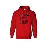 RADIANCE Keep Calm and Be Cool Red Small Hoodie - Funny Graphic Pullover Sweatshirt for Men & Women | Unisex Casual Hoodie | Trendy Quote Apparel - Red, Available in Sizes S to 2XL