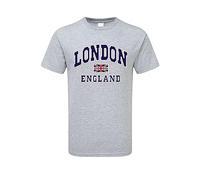 RADIANCE London England Souvenier Union Jack T-Shirt Great Sovenier Gift for Vist London (as8, Alpha, l, Regular, Regular, Grey)