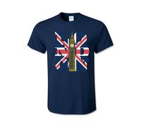 RADIANCE London England Souvenir T-Shirt - UK Flag with Big Ben Tower Great Gift for Visit London Unisex T-Shirt Navy